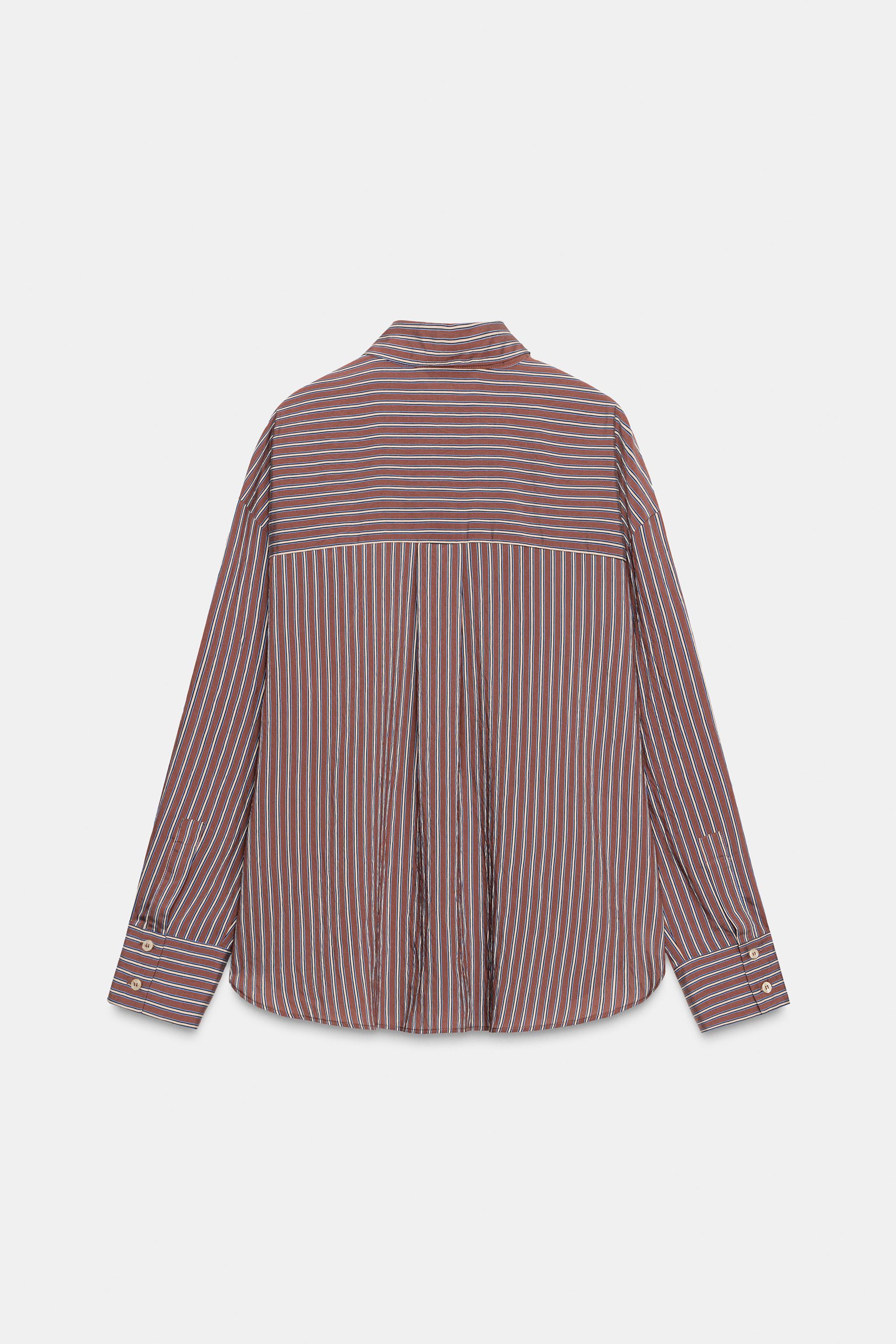 OVERSIZED STRIPED POPLIN SHIRT